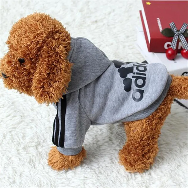 Модная одежда Adidog для щенков, зимние худи для домашних собак, мягкая теплая одежда для маленьких и средних собак, одежда для кошек, куртка для французского бульдога