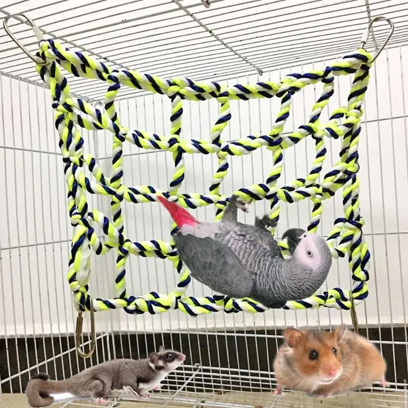 1Pc Climbing Net For Parrot font b Pets b font Bird Cage Toy Game Hanging Rope