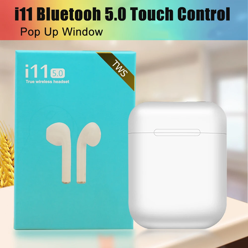 i11-white I9s i11TWS Bluetooth наушники 5,0 мини беспроводные гарнитуры бас стерео наушники для iPhone Android Xiaomi наушники окно всплывающие - Цвет: i11-white
