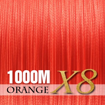 Orange SIECHI PE Braided Fishing Line Multifilament 7Colors Fishing Cord Strong 8 Strands 1000M Fishing Line - Цвет: Orange