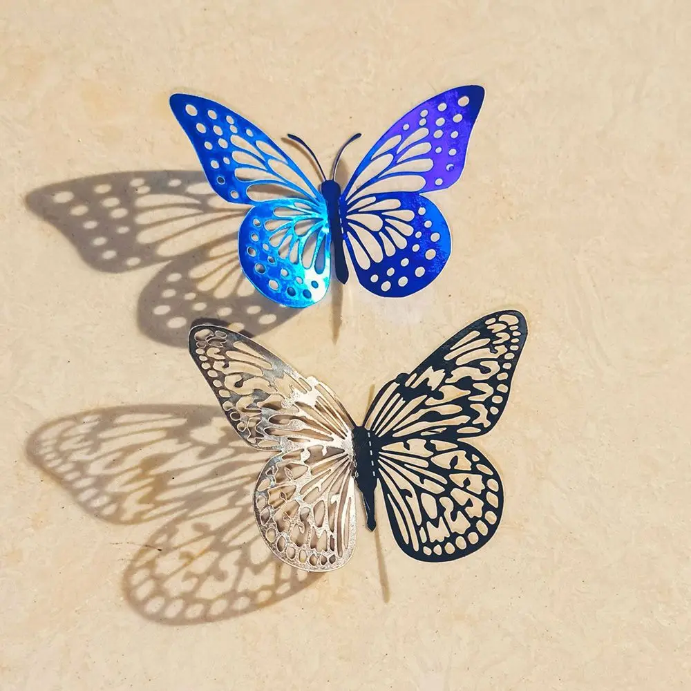 12pcs 3D Wall Stickers Hollow Butterfly For Kids Rooms Home Wall Decal Decor DIY Fridge Stickers Room Decoration wall stickers self adhesive wall stickers butterfly decorations vinyl stickers vinyl wall stickers self adhesive stickers