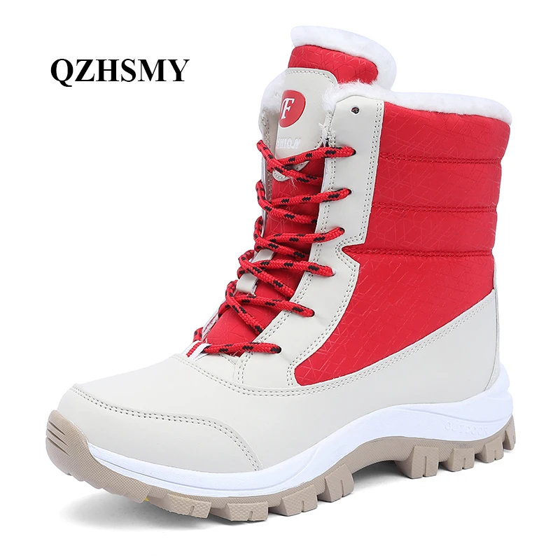 Botas de invierno de alta calidad para mujer, zapatos altos de algodón con  plataforma, botas de nieve antideslizantes impermeables, zapatos peludos,  talla grande 42 _ - AliExpress Mobile