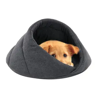 

Warm Round Pet Nest Puppy Kennel Soft Polar Fleece Pet Mat Winter House Bed Cave Washable Sleeping Bag 6 Colors Pet Cozy Bed