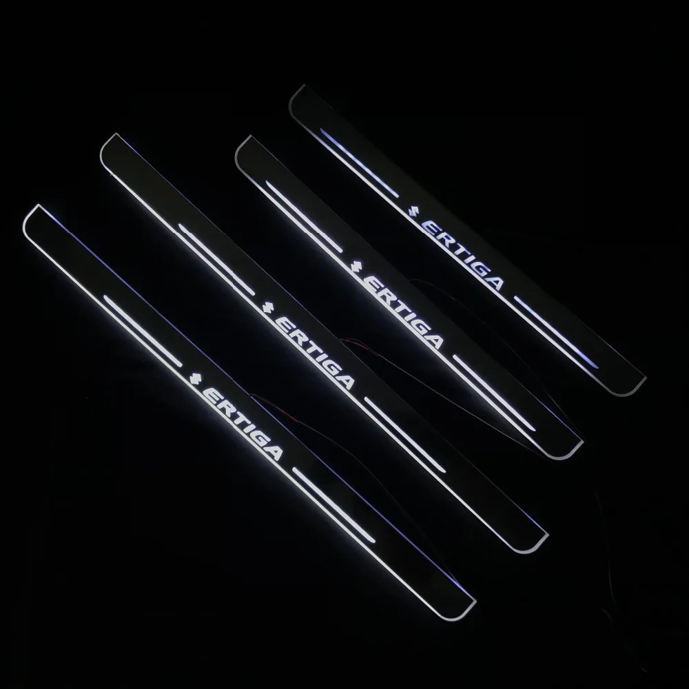 RQXR led движущиеся двери потертости для Suzuki ertiga динамический порог пластина плоская подкладка накладка струящаяся/фиксированный свет, 4 шт