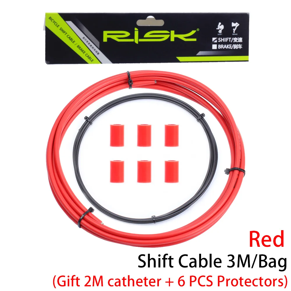 1 Bag Shift Red Риска 3 метра велосипедный тормоз Корпус/переключения Корпус велосипед линия тормозного кабеля механизмы переключения передач для велосипеда линия трубки для MTB дорожный велосипед - Цвет: 1 Bag Shift Red