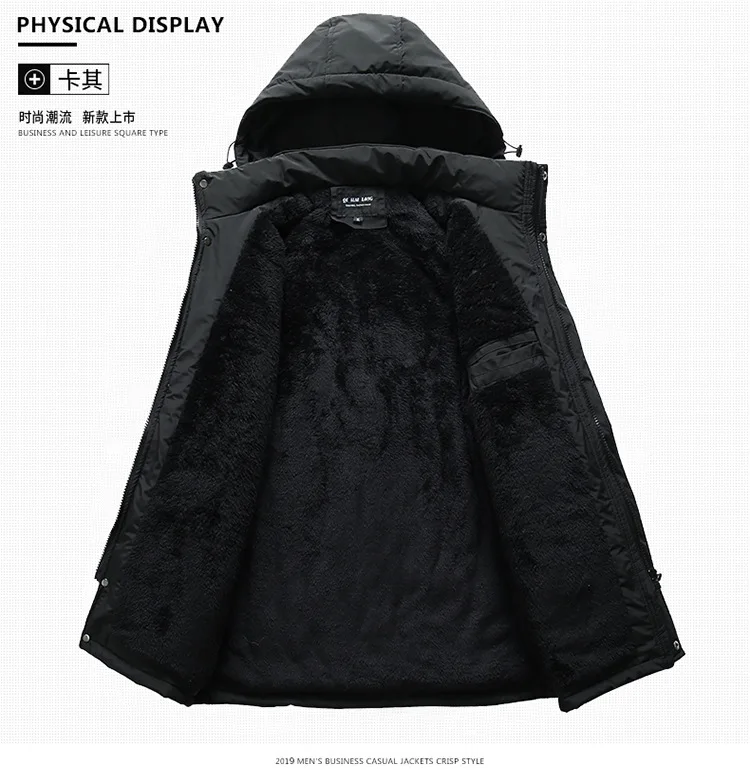 Cotton-padded Clothes MEN'S Coat New Style Winter Medium-length Clothes Korean-style Trend Cotton Coat Winter Men'S Wear do