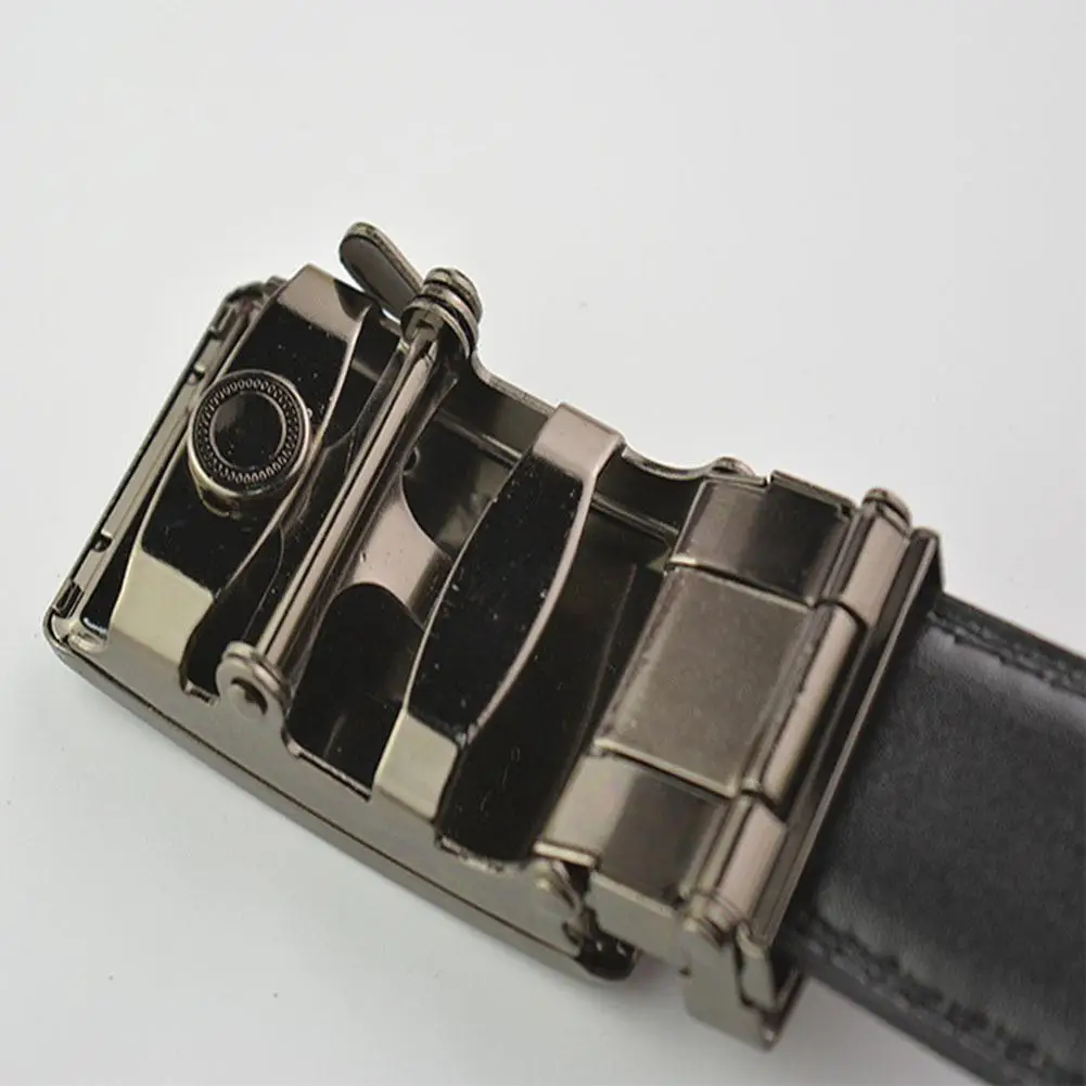 MISSKY New Men Belt Advanced Automatic Buckle Casual Leather Belt Flat High Strength Belt