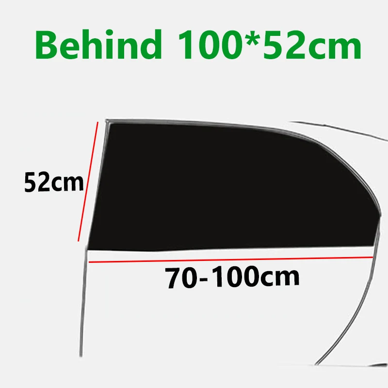 behind 100x52cm EAFC, универсальная сетчатая ткань, автомобильная занавеска, для салона автомобиля, боковое окно, Солнцезащитная занавеска, УФ-защита, с присосками, дышащая - Цвет: behind 100x52cm