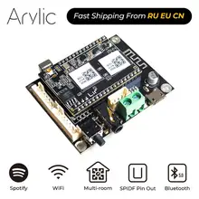 Placa receptora de áudio, up2stream mini v3 wi-fi e bluetooth placa módulo sem fio 24bit 192khz flac multi-sala dlna airplay spotify