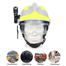 Capacete de resgate de segurança de emergência de incêndio abs capacete com farol e óculos de proteção de combate a incêndios capacete de proteção