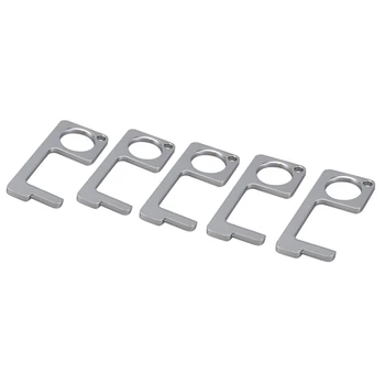 

5 Pcs Handheld Non-Contact Door Opener & Stylus Keychain Tool Hygiene Hand Brass Door Opener Closer No-Touch