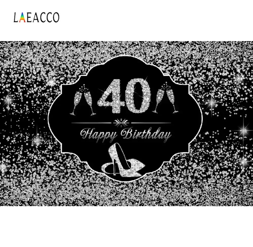 Laeacco Серебряный горошек счастливый Сказочный 40-й женский день рождения высокий