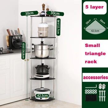 

1PCS Kitchen Storage Rack Stainless Steel Corner Shelf