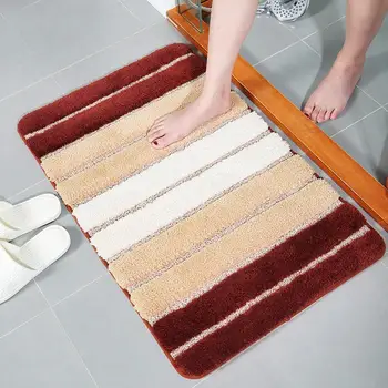 

Bathroom Mat Carpet Floor Mat Skid Resistant Fluffy Soft Multi Size Stripe Polyester Fiber Kitchen Decoration Dining Room Home