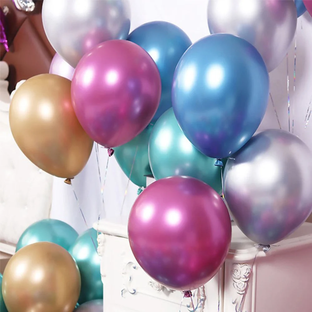 10- 100 pieces metal balloon Gold Silver Chrome Ballon Wedding Decoration white black Macaron Birthday Party Supplies 10 12 inch - Image 2