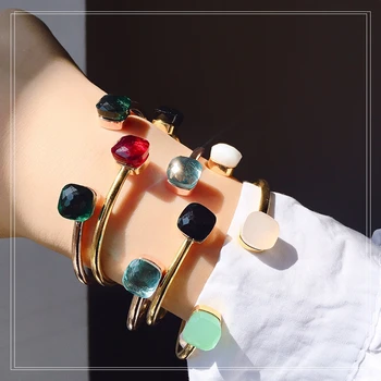 

Fashion and simplicity go with everything Colorful stone opening lady bracelet Polychromatic collocation Free shipping gift