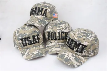 

New US Army Camo Baseball Cap USAF POLICE Men Tactical Snapback Hat Dad Bone Caps Outdoor USA Flag Embroidery Camouflage Cap