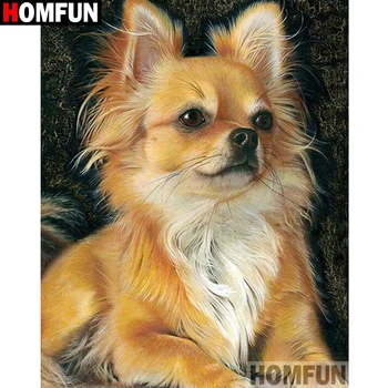 

HOMFUN 5D Diamond Painting Full Square/Round "Animal dog" Picture Of Rhinestone DIY Diamond Embroidery Home Decor A27413