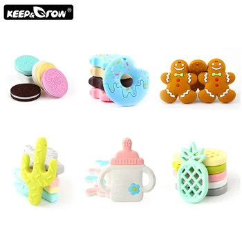 

Keep&Grow 1pc BPA Free Baby Teethers Food Grade Silicone Teether Baby Teething Chew Silicone Beads DIY Teething Necklace Toys