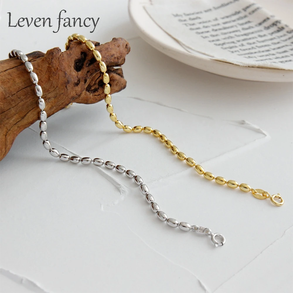 Браслет-цепочка с бусинами 3 мм итальянский серебристый уникальный подарок