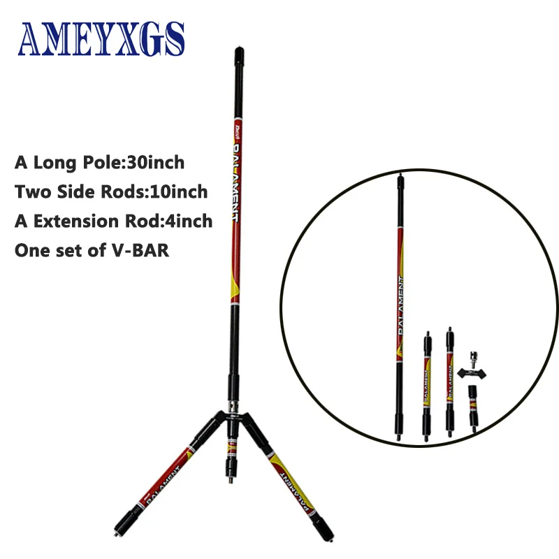 

1set Archery Balance Bar Set Recurve Bow Carbon Stabilizer 30/10/4inch Rod And V-BAR Bow And Arrow Hunting Shooting Accessories