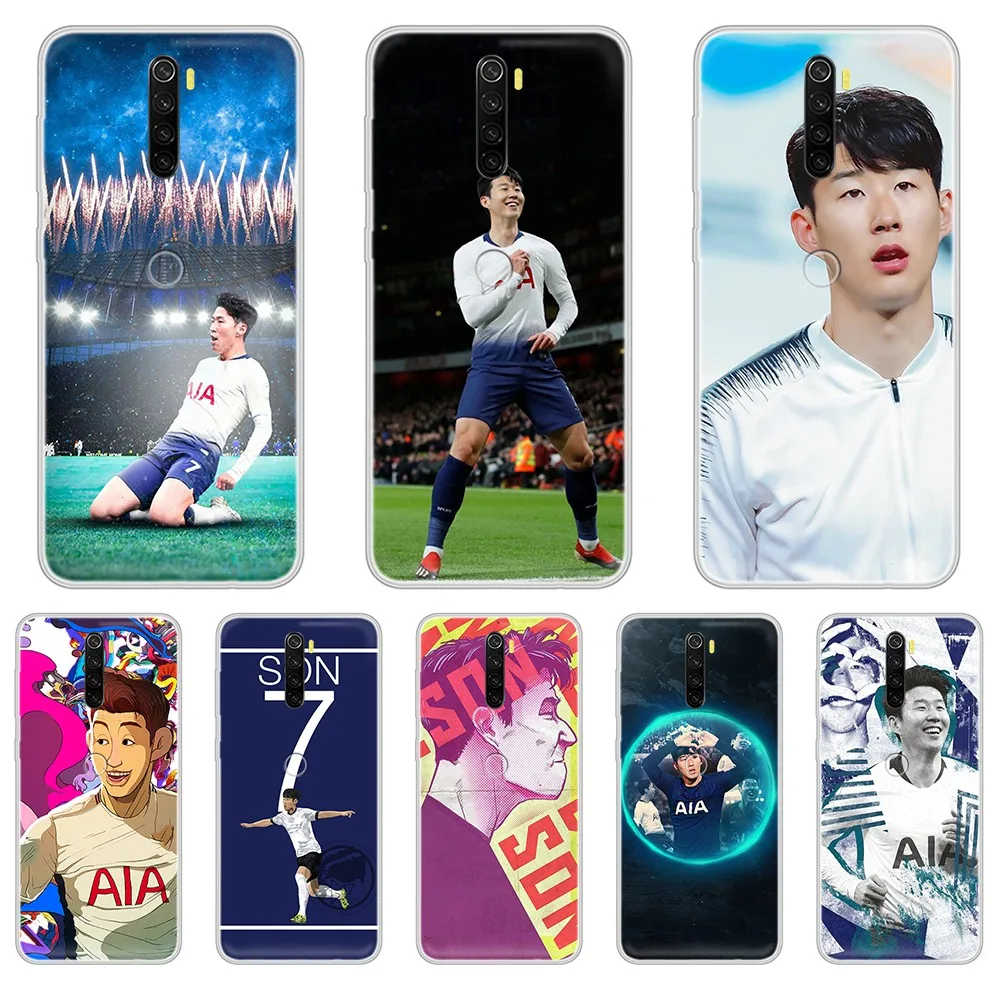 Son Heung Min Korean football star soft bumper Transparent Phone Case For XIAOMI Redmi Note 3 4 5 6 7 8 9 9s Pro max 8T 4X | Мобильные