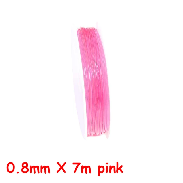 100M Plastic Crystal DIY Beading Stretch Cords Elastic Line Jewelry Making Supply Wire String jeweleri thread String Thread 0.8mm X 7m pink