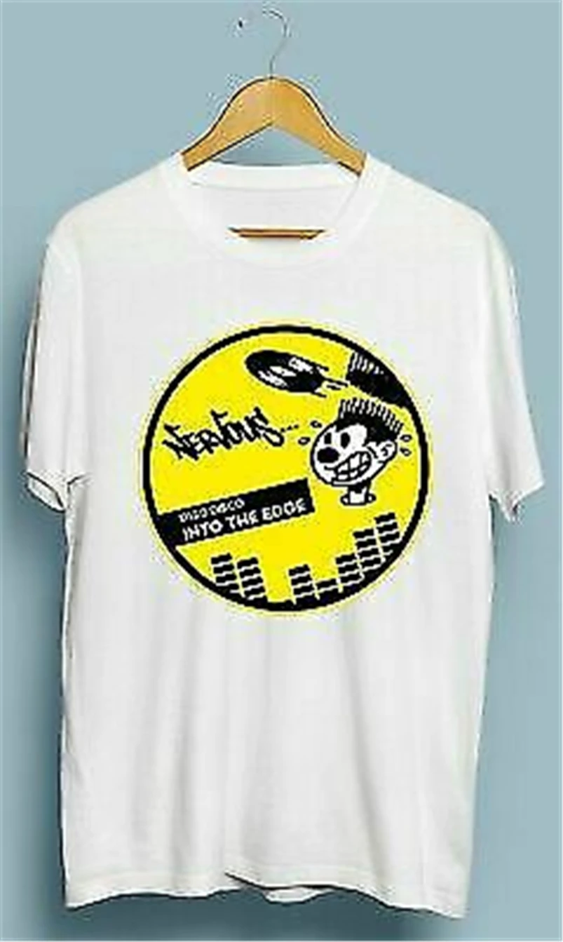 Винтажная восхитительная виниловая футболка с логотипом Nervous Records Размеры s m l Xl 2Xl