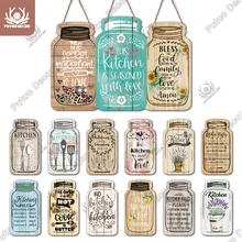 Putuo Декор Кухня знак стеклянная банка с завинчивающейся крышкой Форма деревянный подвесной знак нерегулярная пластина для деревенский домашняя отделка кухни настенный Декор GiftTag Putuo Декор Кухня знак стеклянная банка с завинчивающейся крышкой Форма деревянный подвесной знак нерегулярная пластина для деревенский домашняя отделка кухни настенный Декор GiftTag