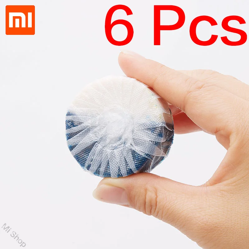 Xiaomi Mijia одноразовые Волшебные автоматические унитаз для очистки помощник ароматный шарик синяя дезодорирующая Чистка пузырьков - Цвет: 6 Pcs