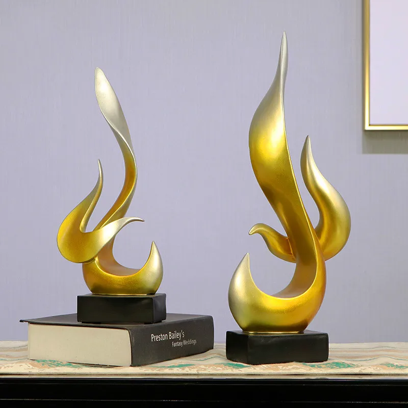 

Creative Fire Flame Sculpture Abstract Polyresin Life Statue Novelty Gift Craft Embellishment Accessories for Office Decor Home