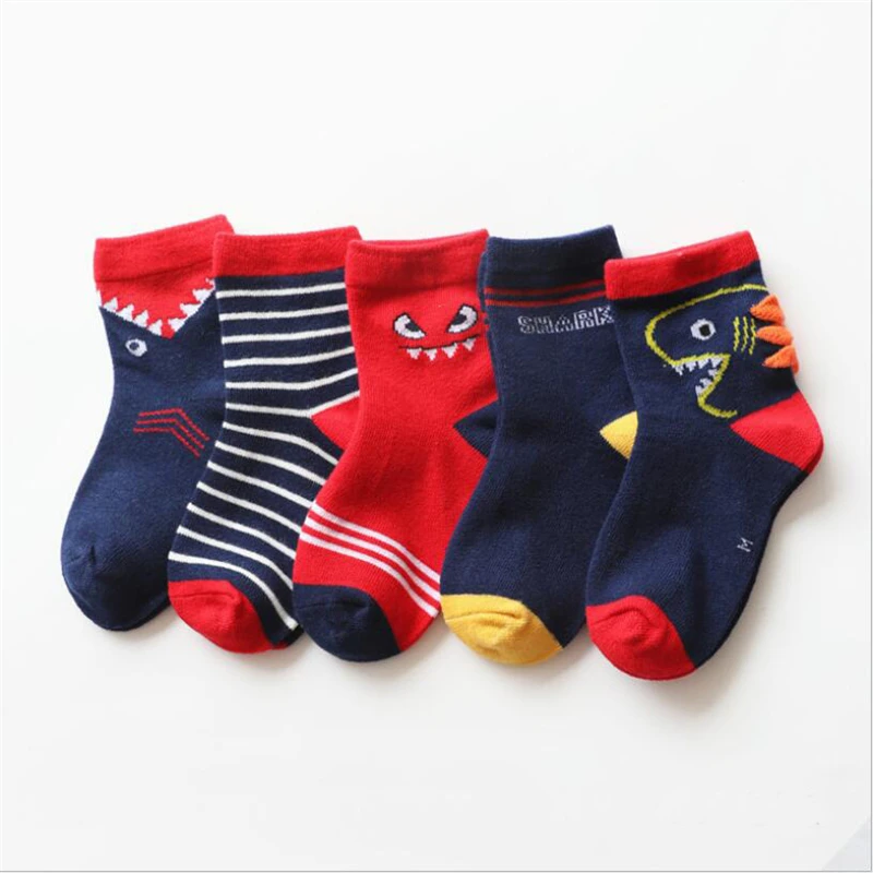 Cartoon-Pattern Girls Socks Baby-Boy-Girl Boys Cotton Cute Children for Sport-Style Suitable-For/1-10y