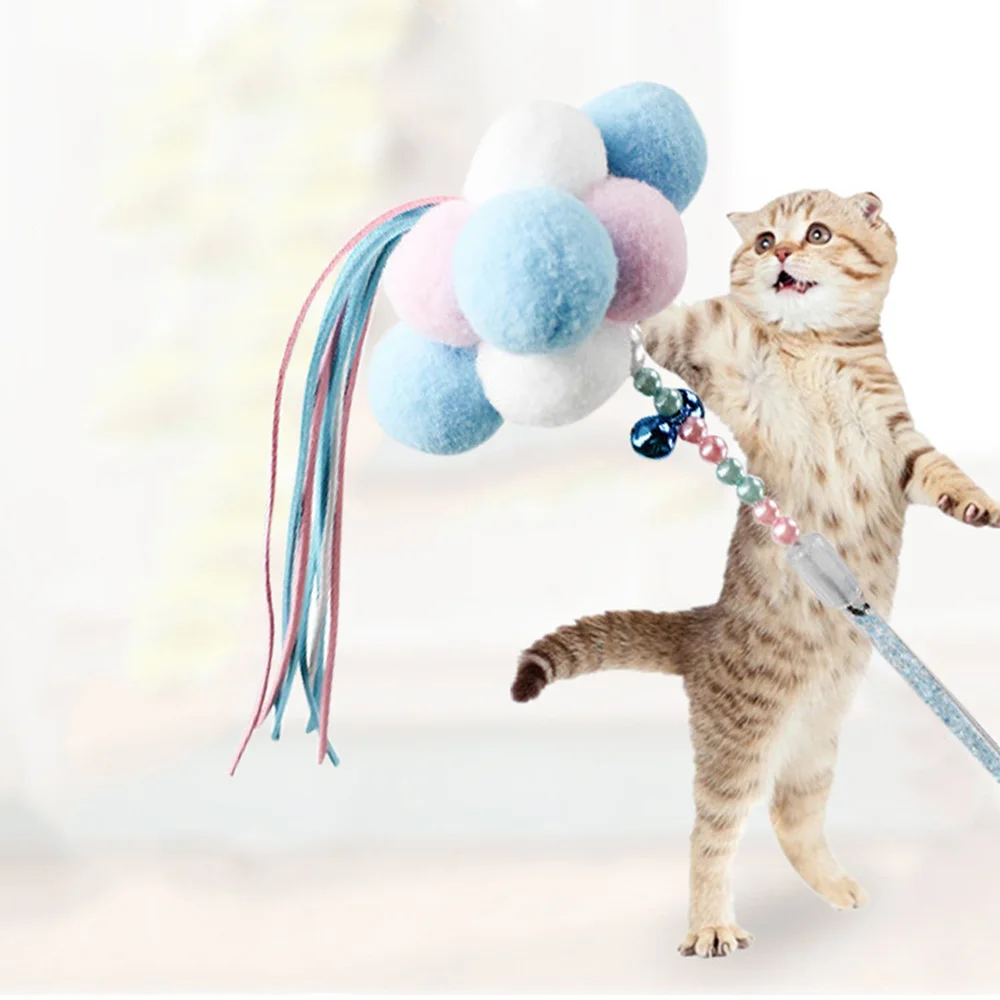 Игрушка для питомцев, кошек, Дразнилка для кошки, котенок, игрушка-трость, шар, колокольчик, кисточки, Интерактивная палочка, товары для кошек, Новинка