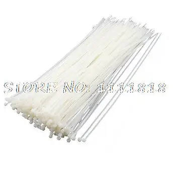 

500 Pcs 5mm x 200mm Locking Nylon Fastener Pack Cable Zip Tie Teeth Grip White