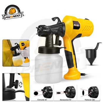 

PHENDO 800ML Handheld Spray Gun Paint Sprayers 2.5MM Nozzle Power Paint Gun Flow Control Electric Airbrush DIY Paint Wood Wall