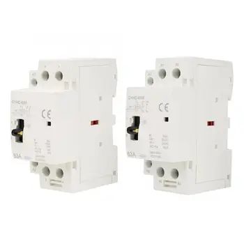 

2P 63A 220V 50Hz DIN AC Contactor 2NO/2NC Rail Household AC Contactor with Manual Control Switch
