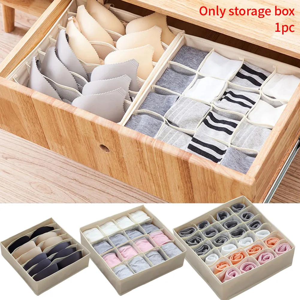 Container Bra Drawer Bedroom Foldable Solid Closet Organizer Home Classify Ties Socks Underwear Storage Box Washable Portable