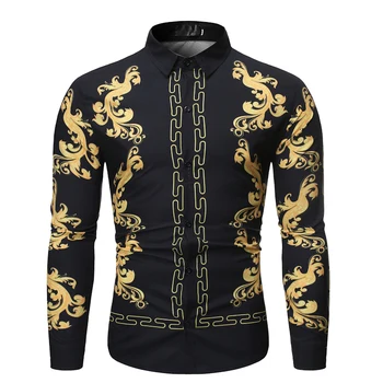 

MOGU Autumn New Long Sleeve Casual Trend Shirt for Men Fashion Printed Shirt with Black and White Comfortable Fabric Men Shirts