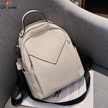 

DORANMI Leather Schoolbag Women's Backpacks 2020 Classic Female Rucksack Book Shoulder Back Bag Mochila Book Backpacks BG316