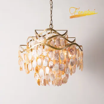 

Nordic Creative Crystal LED Pendant Lamp Lighting Modern Luxury Hotel Villa Shell Pendant Light Loft Living Hanging Lamp Fixture