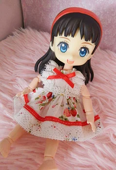 

ob11 beautiful knot pig mini salon doll running baby clothes accessories red floral skirt