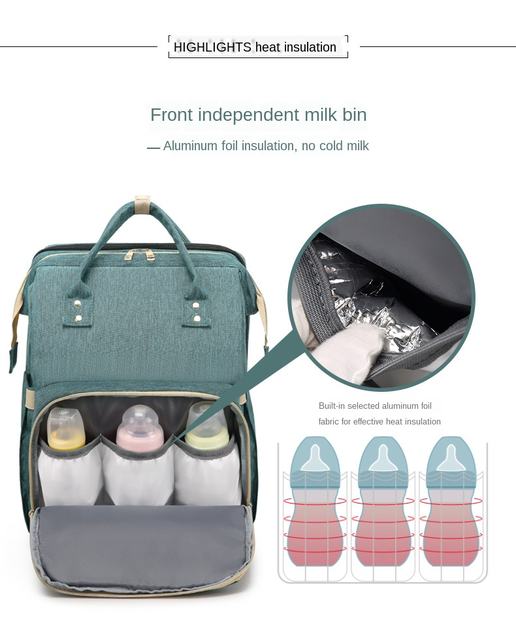 2020 Fashion Portable Foldable Diaper Bag, Baby Large Capacity Multifunction Backpack