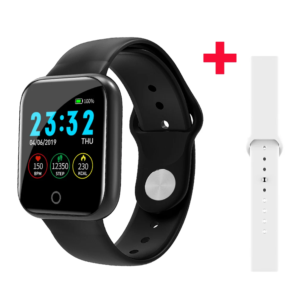 Спортивные Смарт-часы с сердечным ритмом и кровяным давлением, фитнес-браслет Trakcer, мужские и женские Смарт-часы для Apple iPhone, Android, Xiaomi Phone - Цвет: black white