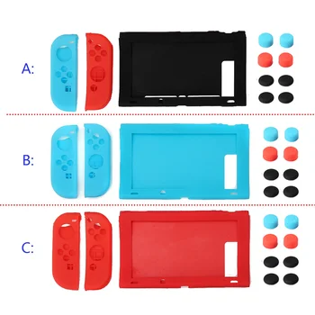 

11 in 1 Set Silicone Case Cover for Nintendo Switch NS NX Video Game Console for Gamepad for Joystick Silicone Thumb stick Cap