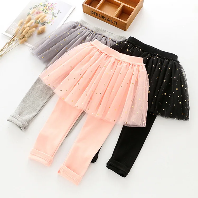 

Girls Spring And Autumn Cotton Base Culottes Girls Elasticity Medium Waist Outer Wear Culottes Baby Cotton Culottes