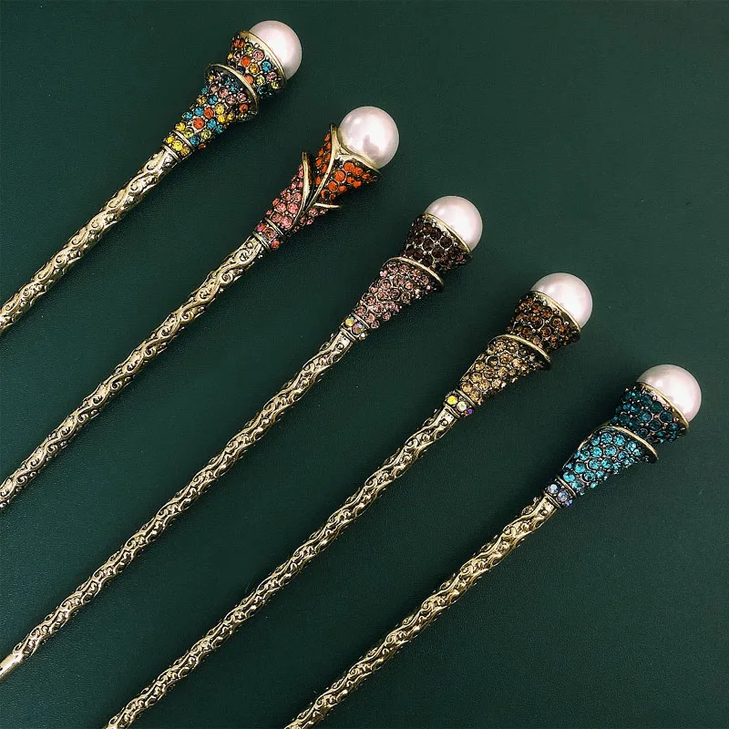muylinda Vintage Simulated Pearl Hair Sticks Hairs Clip For Bride Crystal Rhinestone Hairpin Headwear Accessories Jewelry