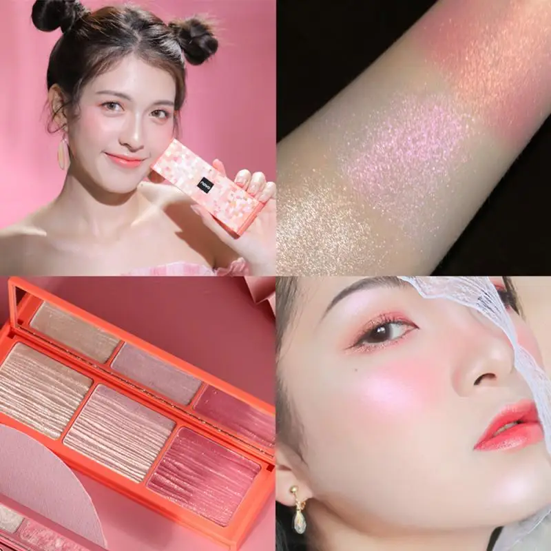 

3 Colors Highlight Makeup Palette Brightening Repairing Smooth Mashed Potato Texture Pearl Shiny High Light Cosmetic TSLM1