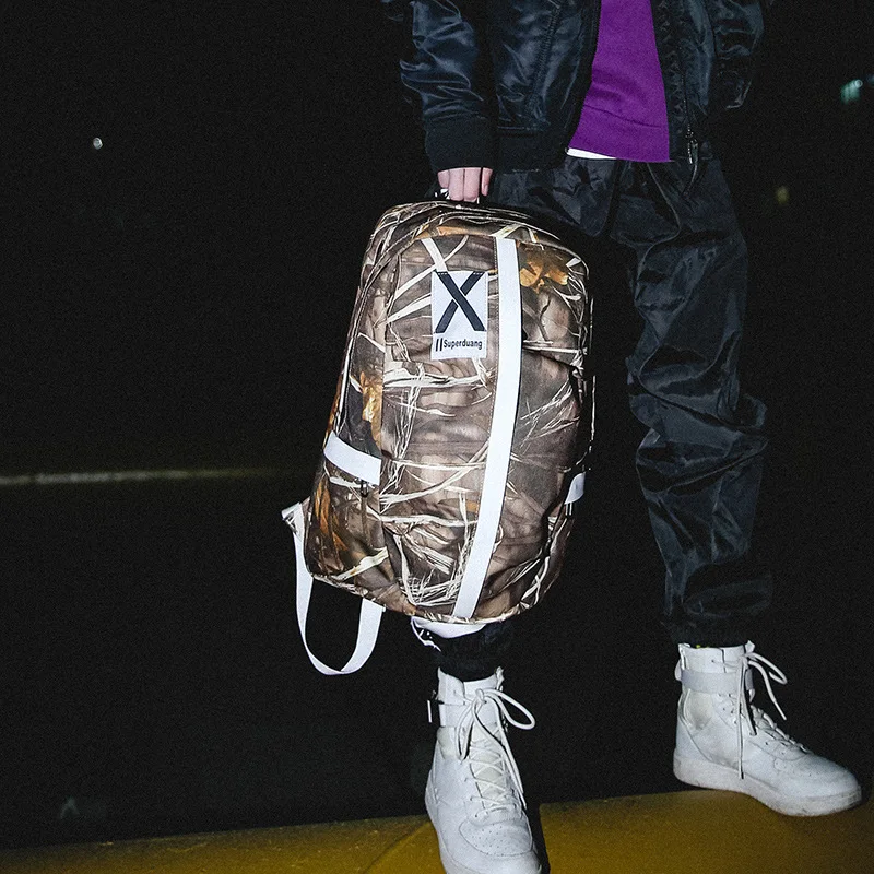 

Backpack Men's Trend of Fashion Casual Canvas Backpack Simple Versatile Schoolbag Women's Outdoor Travel Bag Sports