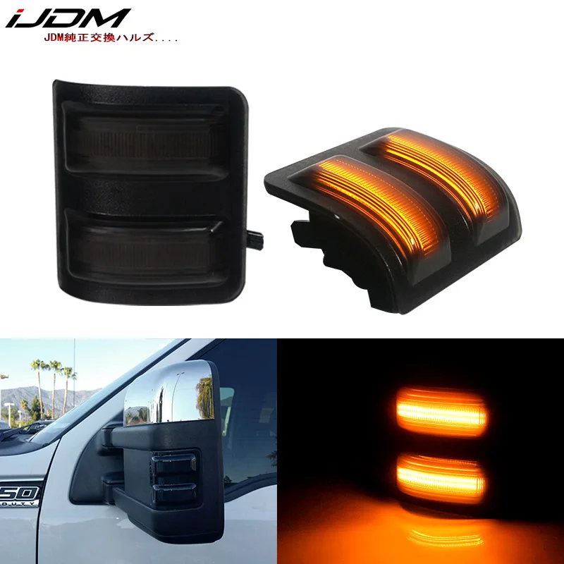 

iJDM (2) Smoked Lens Amber LED Side Mirror Marker Lamps For 2008-16 Ford F250 F350 F450 Super Duty