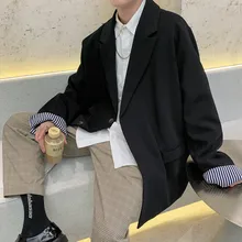 Мужские повседневные одноцветные пальто, высокое качество, Цветочные костюмы, жакеты, блейзеры, одежда в западном стиле, свободная хлопковая верхняя одежда, M-2XL